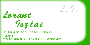 lorant iszlai business card