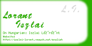 lorant iszlai business card